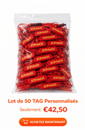 LOT de 50 TAGS FONCTIONNEL Personnalisé