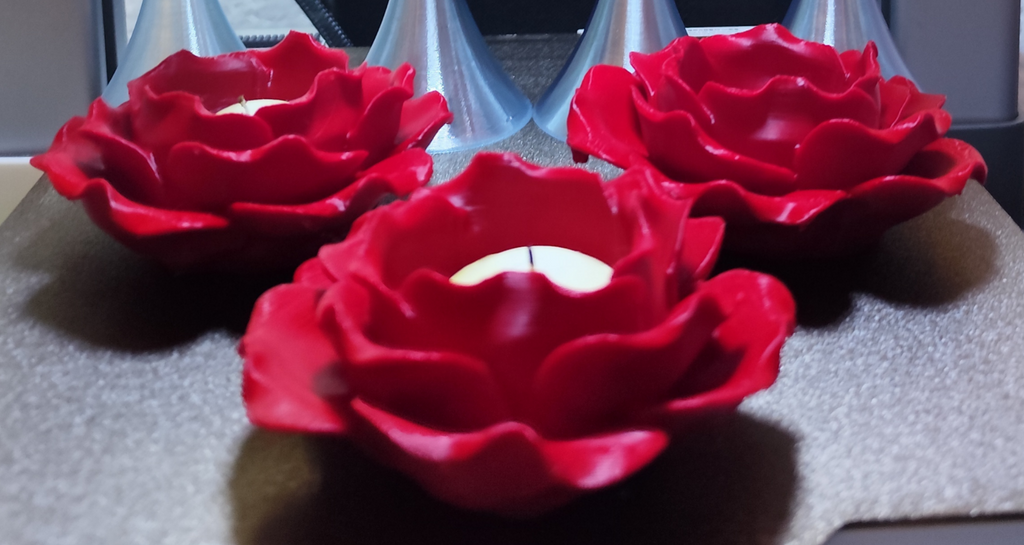 LOT de 3 BOUGEOIRS ROUGE