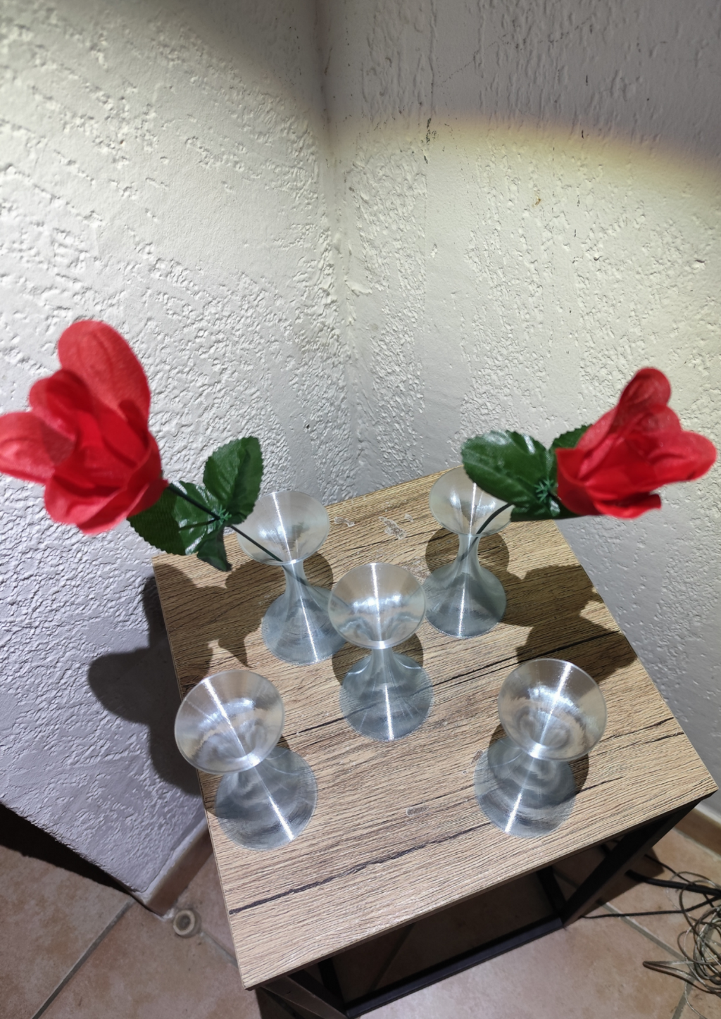 LOT de 5 VASES TRANSLUCIDES PERSONNALISÉ