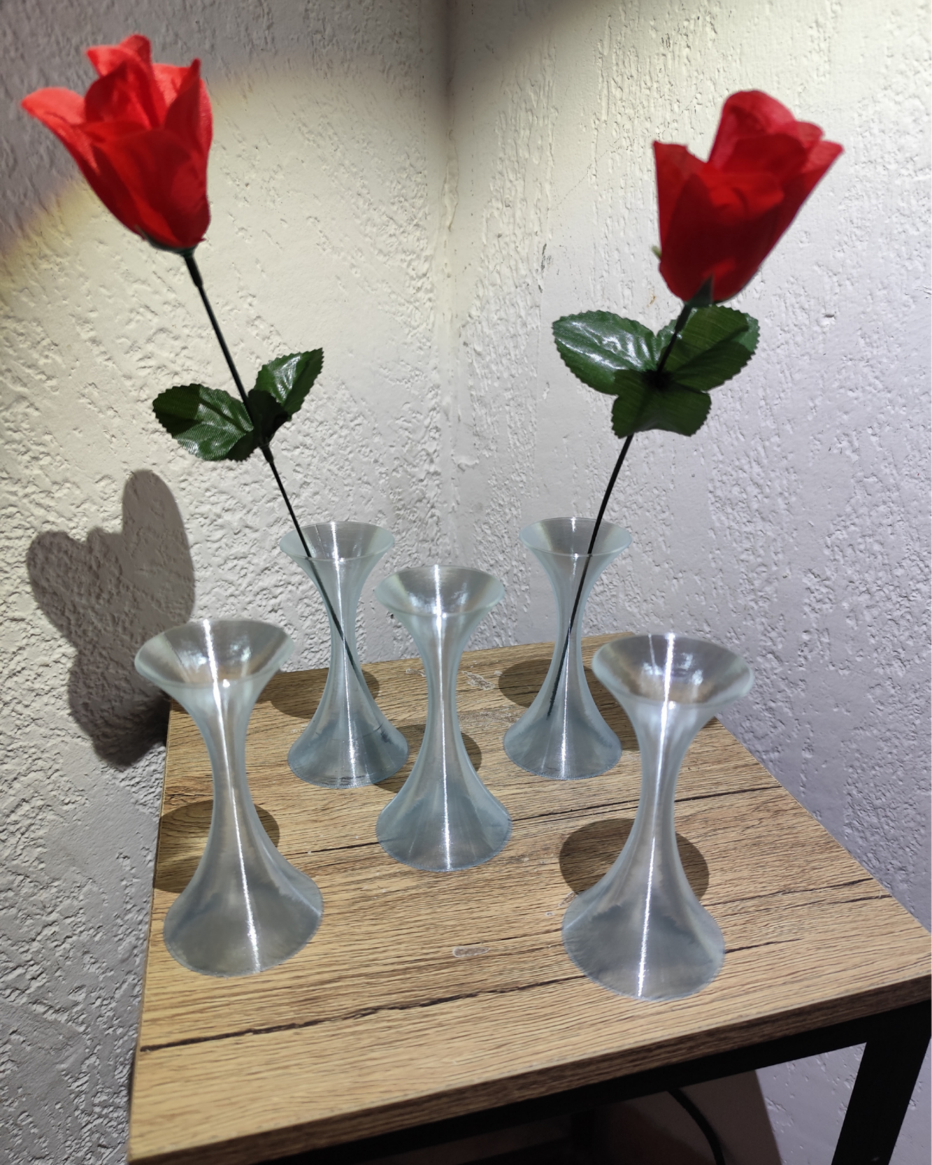 LOT de 5 VASES TRANSLUCIDES PERSONNALISÉ